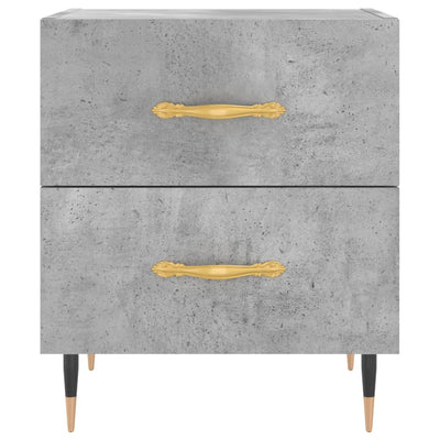 Yöpöydät 2 kpl betoninharmaa 40x35x47,5 cm tekninen puu