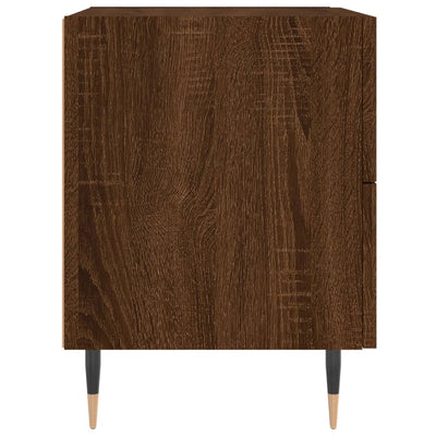 Yöpöydät 2 kpl ruskea tammi 40x35x47,5 cm tekninen puu