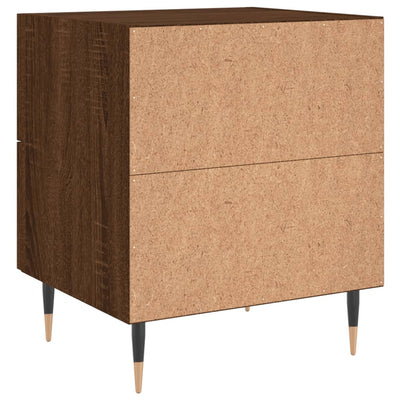 Yöpöydät 2 kpl ruskea tammi 40x35x47,5 cm tekninen puu