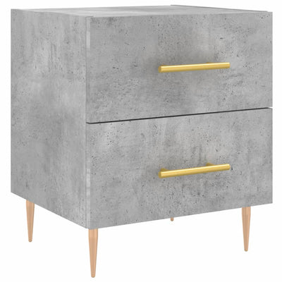 Yöpöydät 2 kpl betoninharmaa 40x35x47,5 cm tekninen puu