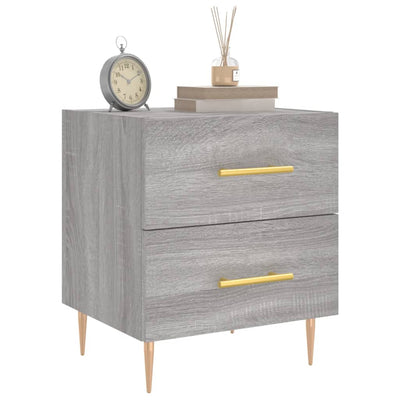 Yöpöydät 2 kpl harmaa sonoma 40x35x47,5 cm tekninen puu