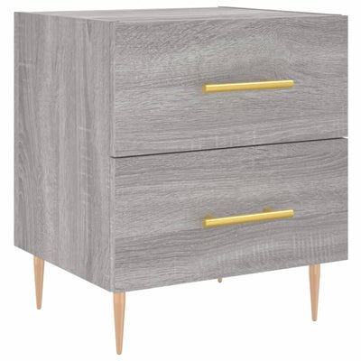 Yöpöydät 2 kpl harmaa sonoma 40x35x47,5 cm tekninen puu