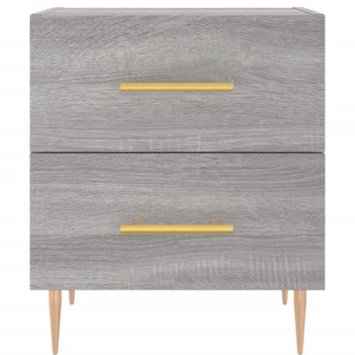 Yöpöydät 2 kpl harmaa sonoma 40x35x47,5 cm tekninen puu