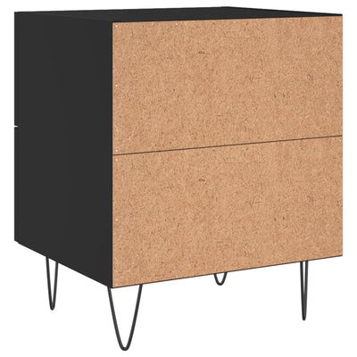 Yöpöydät 2 kpl musta 40x35x47,5 cm tekninen puu
