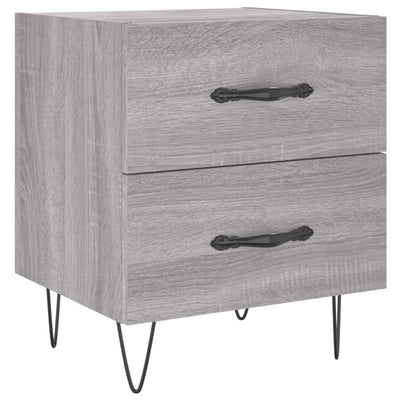 Yöpöydät 2 kpl harmaa Sonoma 40x35x47,5 cm tekninen puu