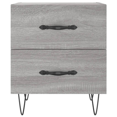Yöpöydät 2 kpl harmaa Sonoma 40x35x47,5 cm tekninen puu