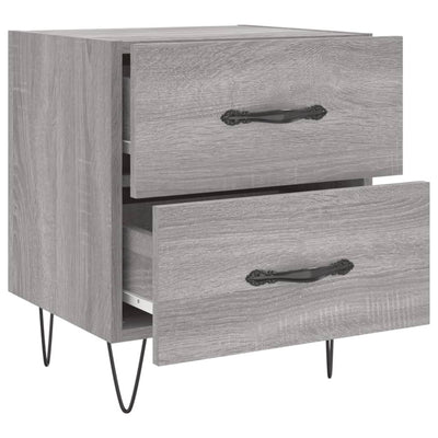Yöpöydät 2 kpl harmaa Sonoma 40x35x47,5 cm tekninen puu
