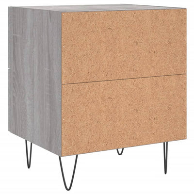 Yöpöydät 2 kpl harmaa Sonoma 40x35x47,5 cm tekninen puu