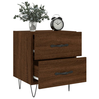 Yöpöydät 2 kpl ruskea tammi 40x35x47,5 cm tekninen puu