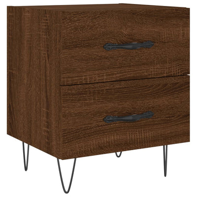 Yöpöydät 2 kpl ruskea tammi 40x35x47,5 cm tekninen puu
