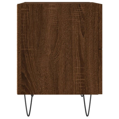 Yöpöydät 2 kpl ruskea tammi 40x35x47,5 cm tekninen puu