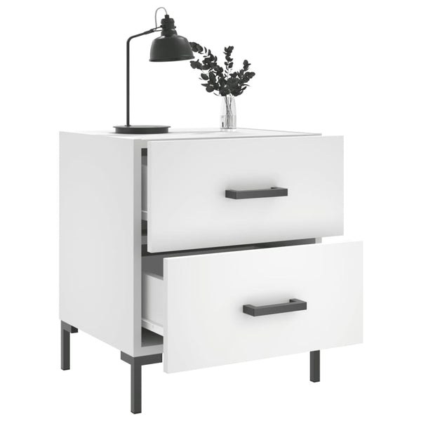 Yöpöydät 2 kpl valkoinen 40x35x47,5 cm tekninen puu