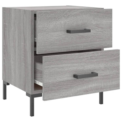 Yöpöydät 2 kpl harmaa Sonoma 40x35x47,5 cm tekninen puu