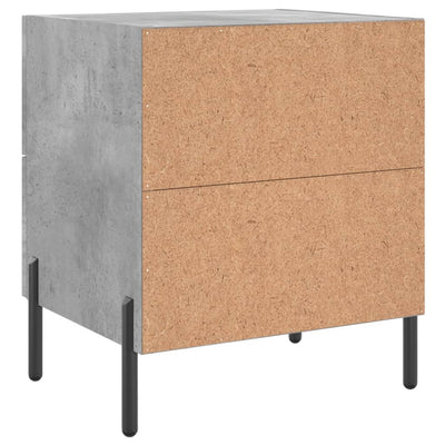 Yöpöydät 2 kpl betoninharmaa 40x35x47,5 cm tekninen puu