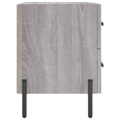 Yöpöydät 2 kpl harmaa Sonoma 40x35x47,5 cm tekninen puu
