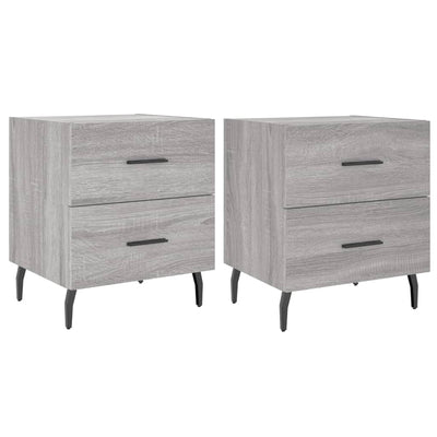 Yöpöydät 2 kpl harmaa Sonoma 40x35x47,5 cm tekninen puu