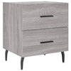 Yöpöydät 2 kpl harmaa Sonoma 40x35x47,5 cm tekninen puu