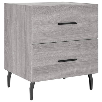 Yöpöydät 2 kpl harmaa Sonoma 40x35x47,5 cm tekninen puu
