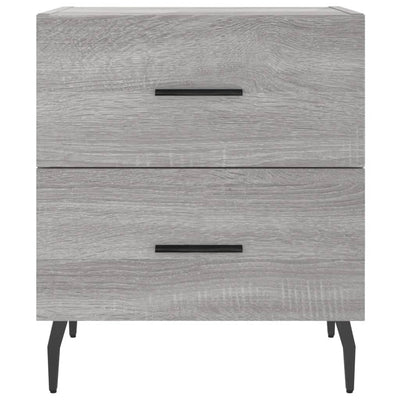 Yöpöydät 2 kpl harmaa Sonoma 40x35x47,5 cm tekninen puu