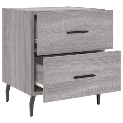 Yöpöydät 2 kpl harmaa Sonoma 40x35x47,5 cm tekninen puu