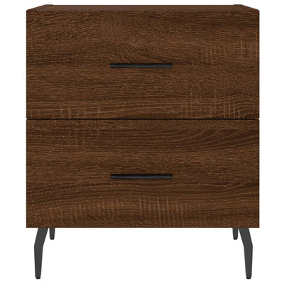 Yöpöydät 2 kpl ruskea tammi 40x35x47,5 cm tekninen puu