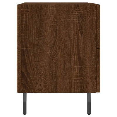 Yöpöydät 2 kpl ruskea tammi 40x35x47,5 cm tekninen puu