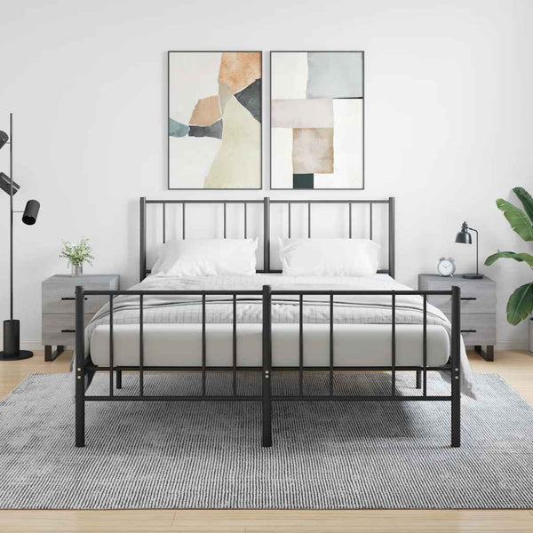 Harmaat yöpöydät 2 kpl, Sonoma, mitat 40x35x47,5 cm, materiaali tekninen puu