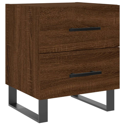 Yöpöydät 2 kpl ruskea tammi 40x35x47,5 cm tekninen puu