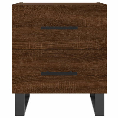 Yöpöydät 2 kpl ruskea tammi 40x35x47,5 cm tekninen puu