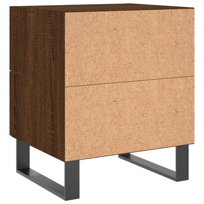 Yöpöydät 2 kpl ruskea tammi 40x35x47,5 cm tekninen puu