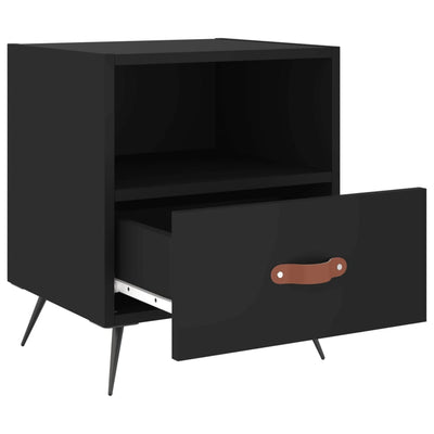 Yöpöydät 2 kpl musta 40x35x47,5 cm tekninen puu