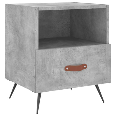 Yöpöydät 2 kpl betoninharmaa 40x35x47,5 cm tekninen puu