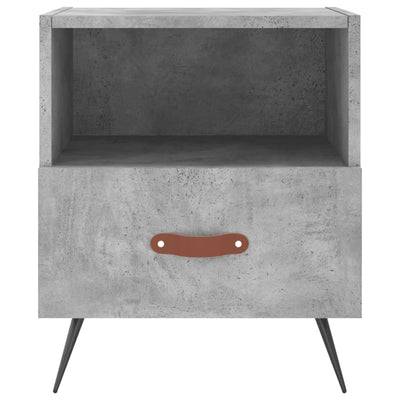 Yöpöydät 2 kpl betoninharmaa 40x35x47,5 cm tekninen puu