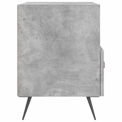 Yöpöydät 2 kpl betoninharmaa 40x35x47,5 cm tekninen puu
