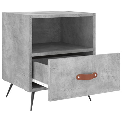 Yöpöydät 2 kpl betoninharmaa 40x35x47,5 cm tekninen puu