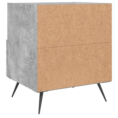 Yöpöydät 2 kpl betoninharmaa 40x35x47,5 cm tekninen puu
