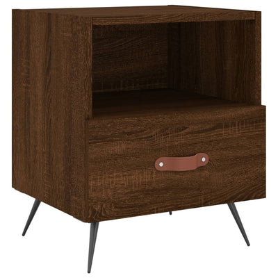 Yöpöydät 2 kpl ruskea tammi 40x35x47,5 cm tekninen puu