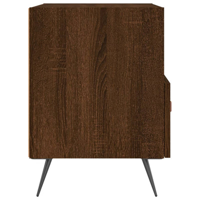 Yöpöydät 2 kpl ruskea tammi 40x35x47,5 cm tekninen puu