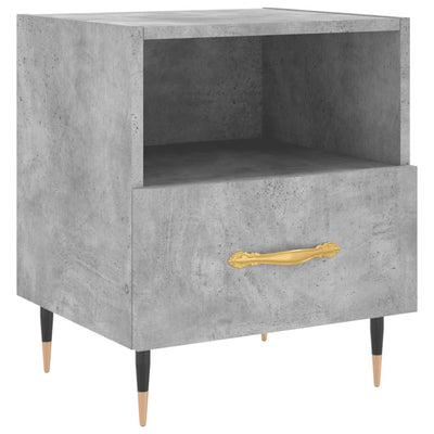 Yöpöydät 2 kpl betoninharmaa 40x35x47,5 cm tekninen puu