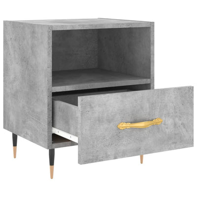 Yöpöydät 2 kpl betoninharmaa 40x35x47,5 cm tekninen puu