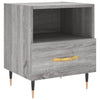 Yöpöydät 2 kpl harmaa Sonoma 40x35x47,5 cm tekninen puu