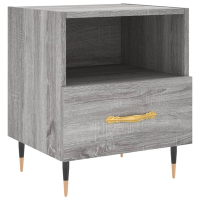 Yöpöydät 2 kpl harmaa Sonoma 40x35x47,5 cm tekninen puu