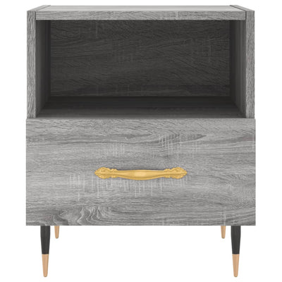 Yöpöydät 2 kpl harmaa Sonoma 40x35x47,5 cm tekninen puu