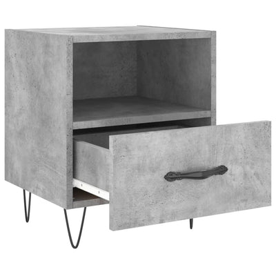 Yöpöydät 2 kpl betoninharmaa 40x35x47,5 cm tekninen puu