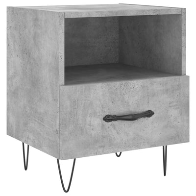 Yöpöydät 2 kpl betoninharmaa 40x35x47,5 cm tekninen puu