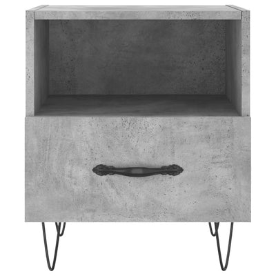 Yöpöydät 2 kpl betoninharmaa 40x35x47,5 cm tekninen puu