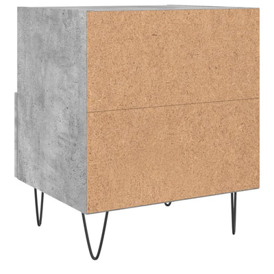 Yöpöydät 2 kpl betoninharmaa 40x35x47,5 cm tekninen puu