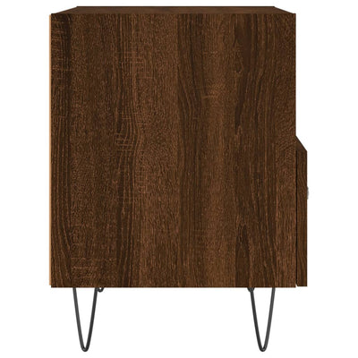 Yöpöydät 2 kpl ruskea tammi 40x35x47,5 cm tekninen puu
