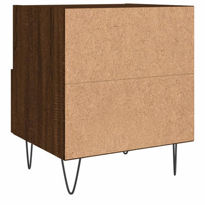 Yöpöydät 2 kpl ruskea tammi 40x35x47,5 cm tekninen puu