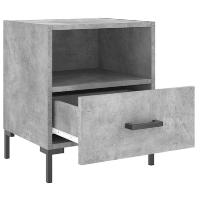Yöpöydät 2 kpl betoninharmaa 40x35x47,5 cm tekninen puu